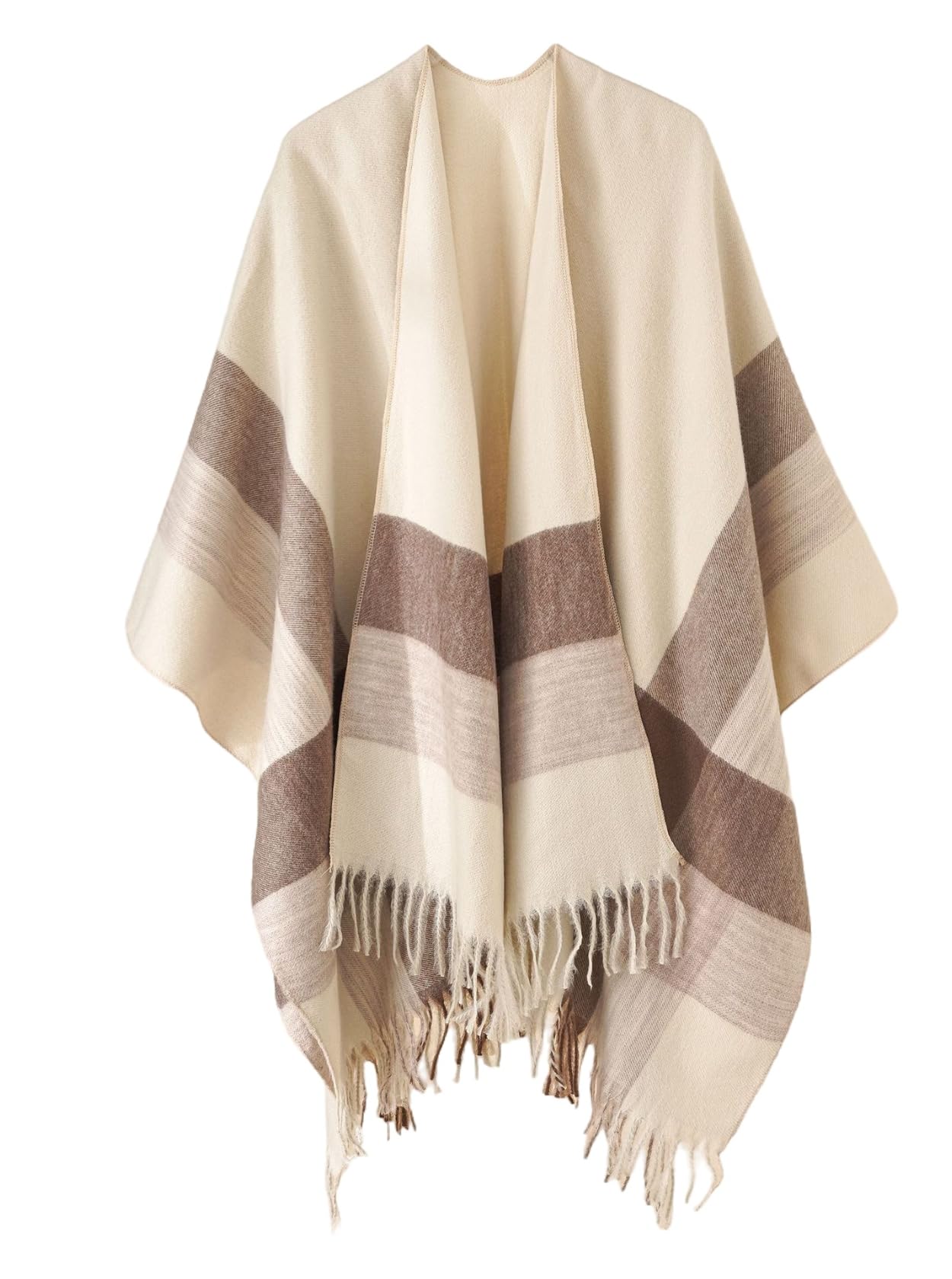 Women's Shawl Wraps Open Front Poncho Cape Tassel Oversized Sweater Winter Scarf Casual Cardigan Shawls