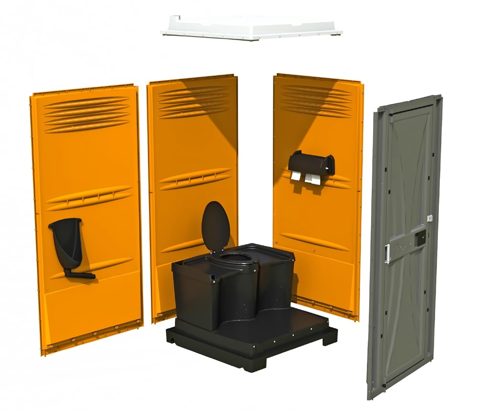 Varile Mobile WC-Kabine "Armal" - Toilette aus Kunststoff mit Urinal & 210L Behälter I für Baustelle, Garten & Events (Grün)