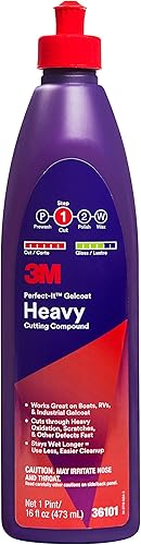 3M Perfect-It Gelcoat - Compuesto de corte pesado, 36101, 1 pinta, removedor de oxidación de fibra de vidrio para barcos y caravanas
