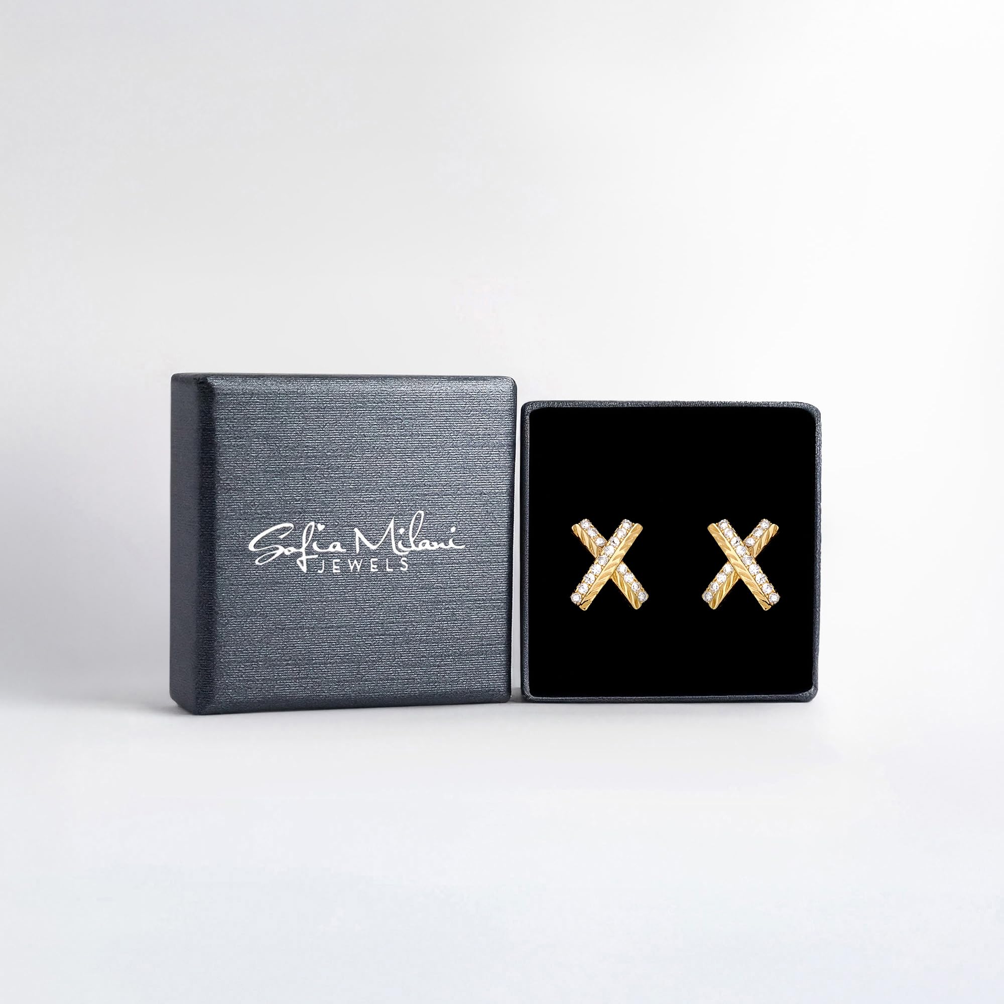 SOFIA MILANI - Damen Ohrringe 925 Silber - mit Zirkonia Steinen - X Ohrstecker