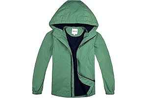 Waterproof Hooded Rain Jacket for Boys Size 10-12