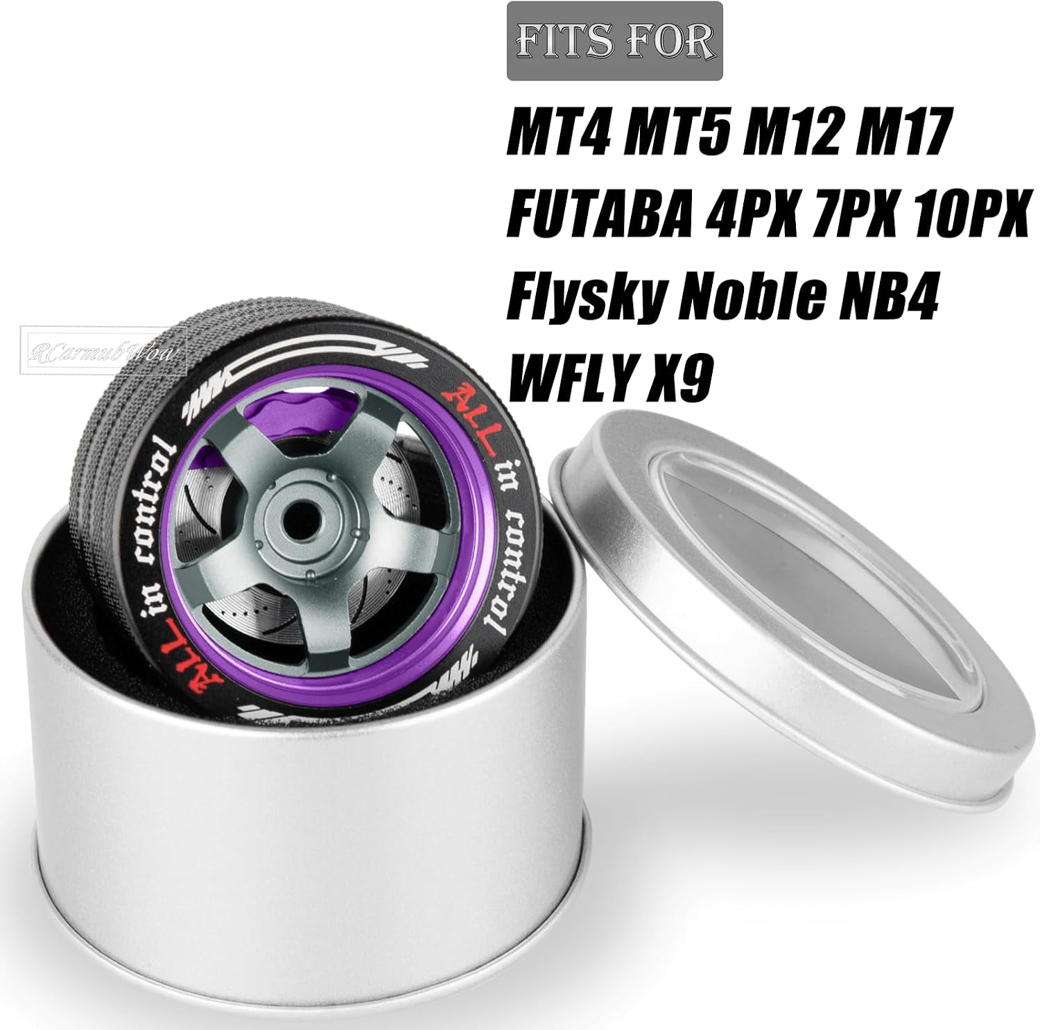 RC Transmitter Hand Wheel Upgrades Parts for MT4 MT5 M12 M17,FUTABA 4PX 7PX 10PX,Flysky Noble NB4,WFLY X9,Metal RC Hand Wheel Steering,Purple