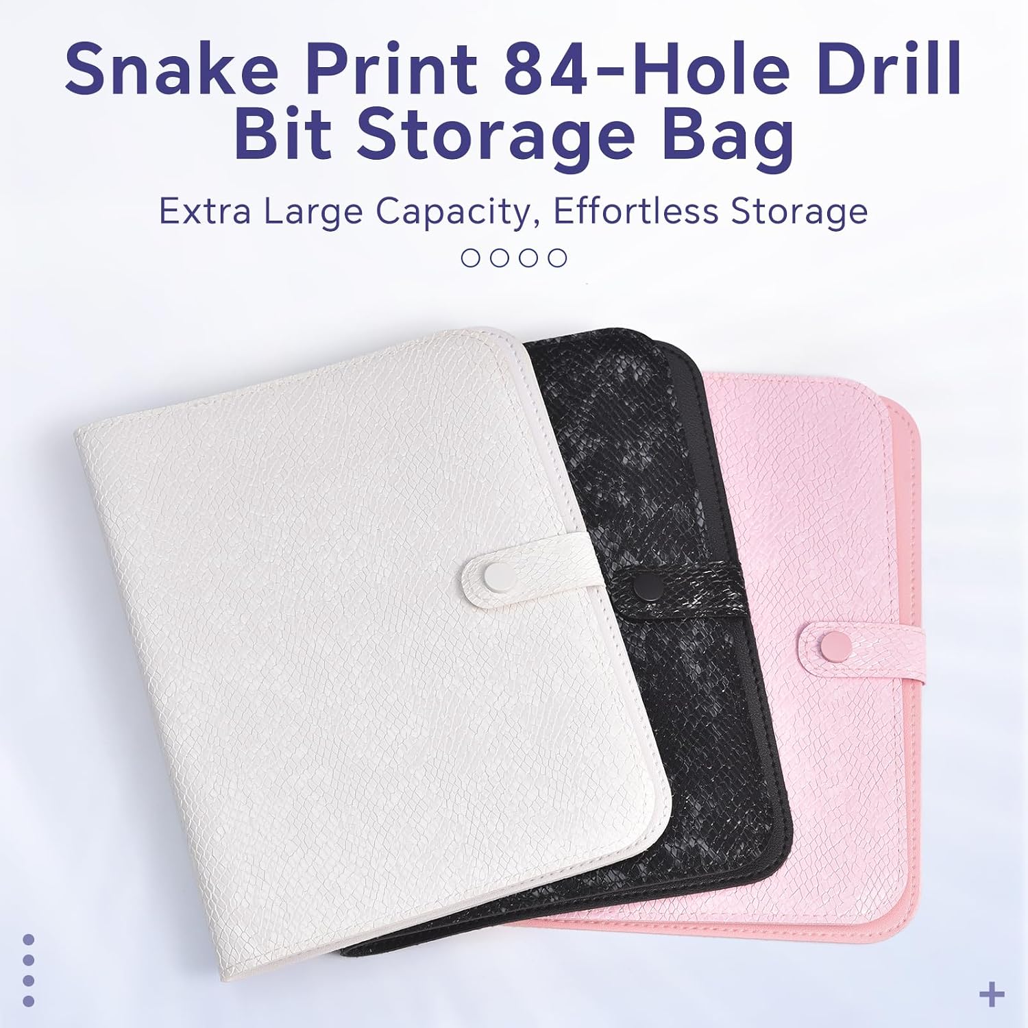 Nail Drill Bits Holder Portable PU Leather Nail Bit Book Case White image 2