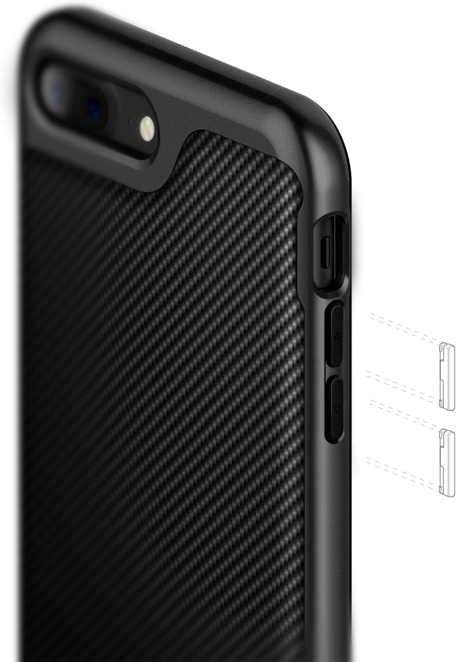 Caseology Envoy for Apple iPhone 8 Plus Case (2017) / for iPhone 7 Plus Case (2016) - Matte Black