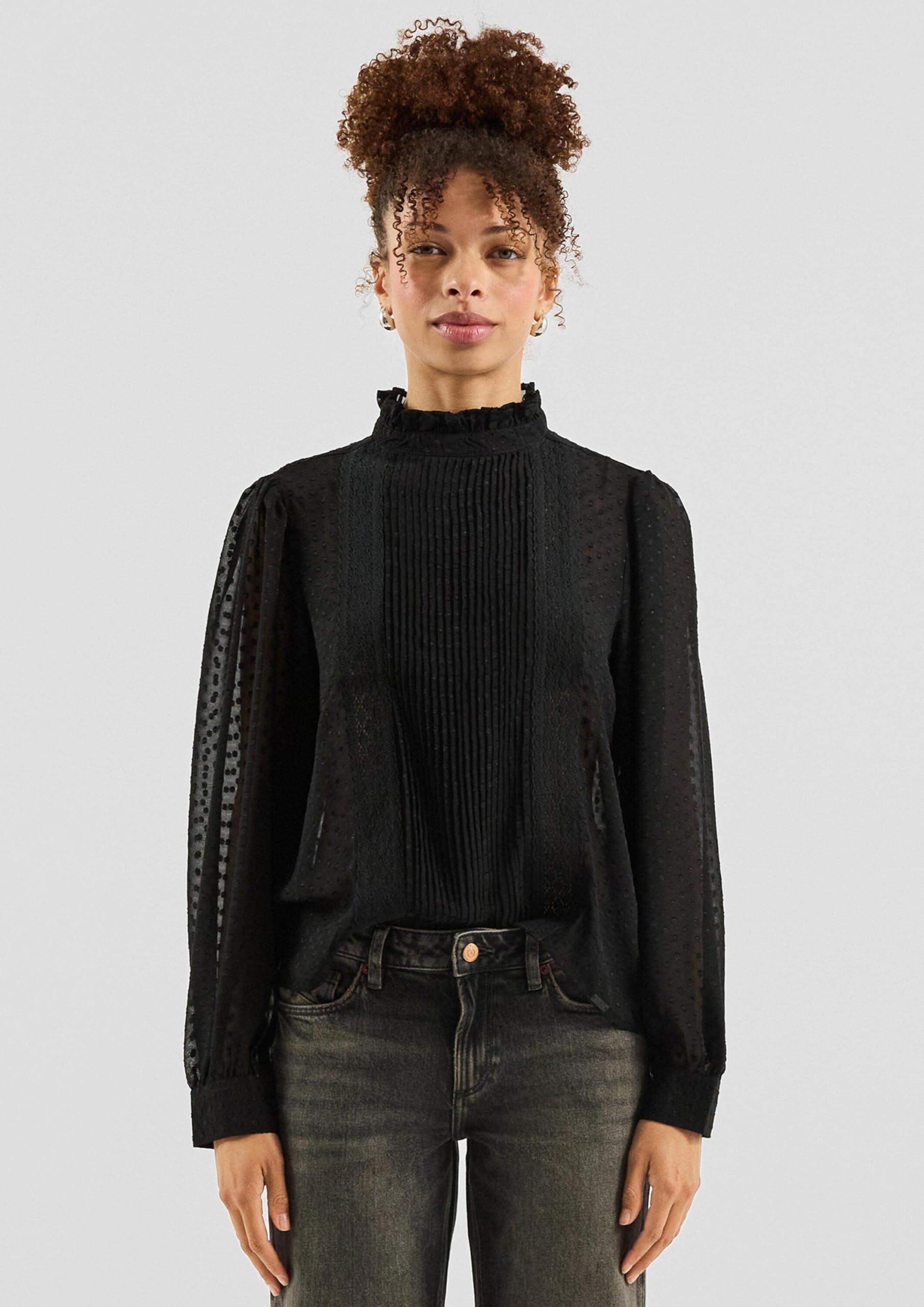 QS Transparente Chiffonbluse