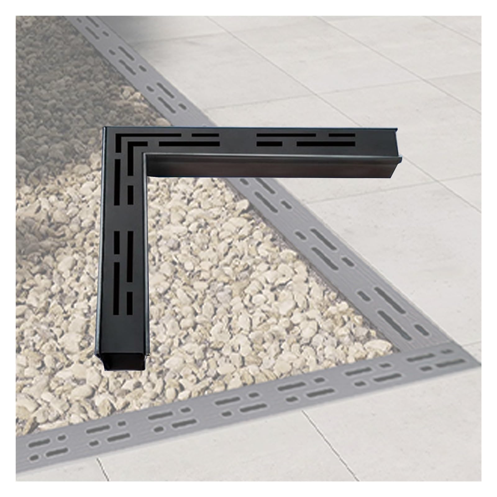 Caniveau fin en acier inoxydable - Kit de drainage de tranchée droit pour jardin et cour