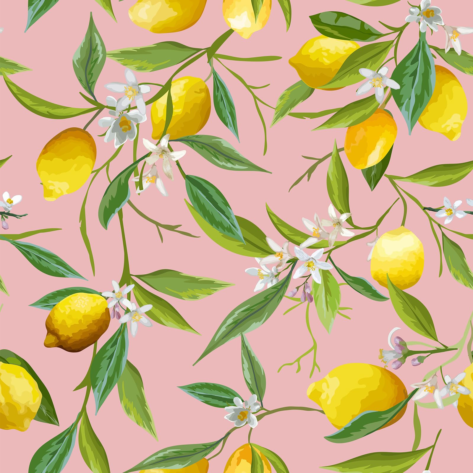 VEELIKE 17.7''x354'' Pink Lemon Peel and Stick Wallpaper Vintage Lemon Wallpaper for Kitchen Nursery Bedroom Removable Renter Friendly Self Adhesive