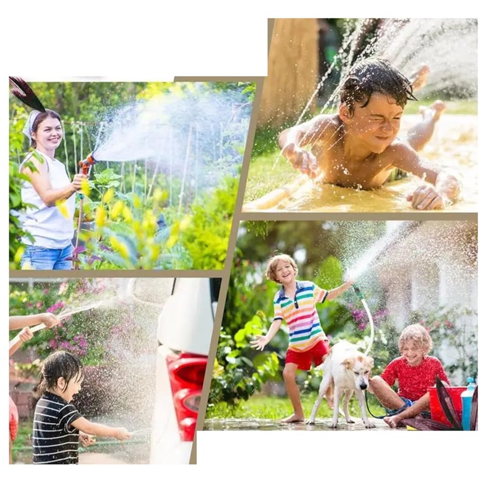 Sdoppiatore for Tubo dell'Acqua da Giardino, connettore, Ottone Resistente a 4 Vie, connettori rapidi con Raccordo 3/4 Pollici Femmina e Maschio, for Rubinetto