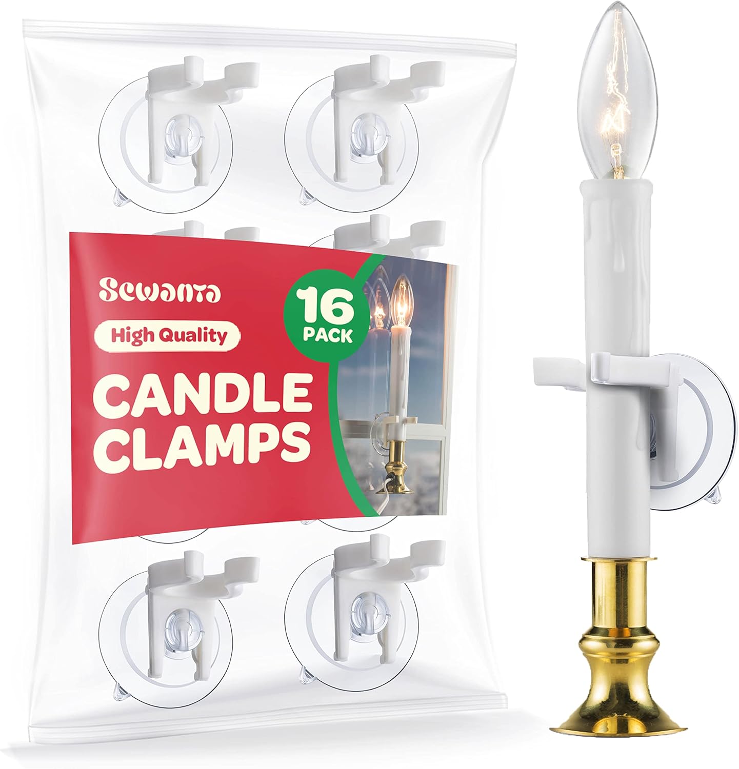 Window Suction Cups for Candles [Set of 16] Window Candle