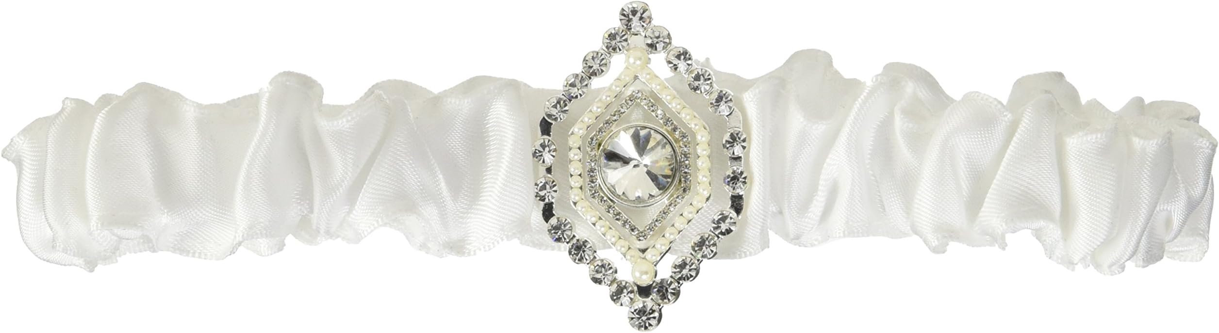 David Tutera Garter White Rhinestone Pearl