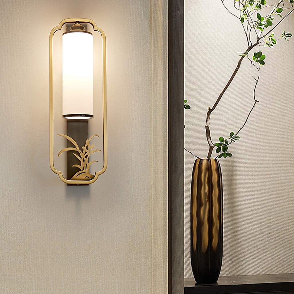 TOMYEUS Applique Murale Interieur Lampe Murale de Style Chinois Moderne de Salon Fixe Lampe Murale de cuivre Créatif Chambre Créateur Couloir Applique Énergie Lampe Murale Lampe Murale (Color : A)