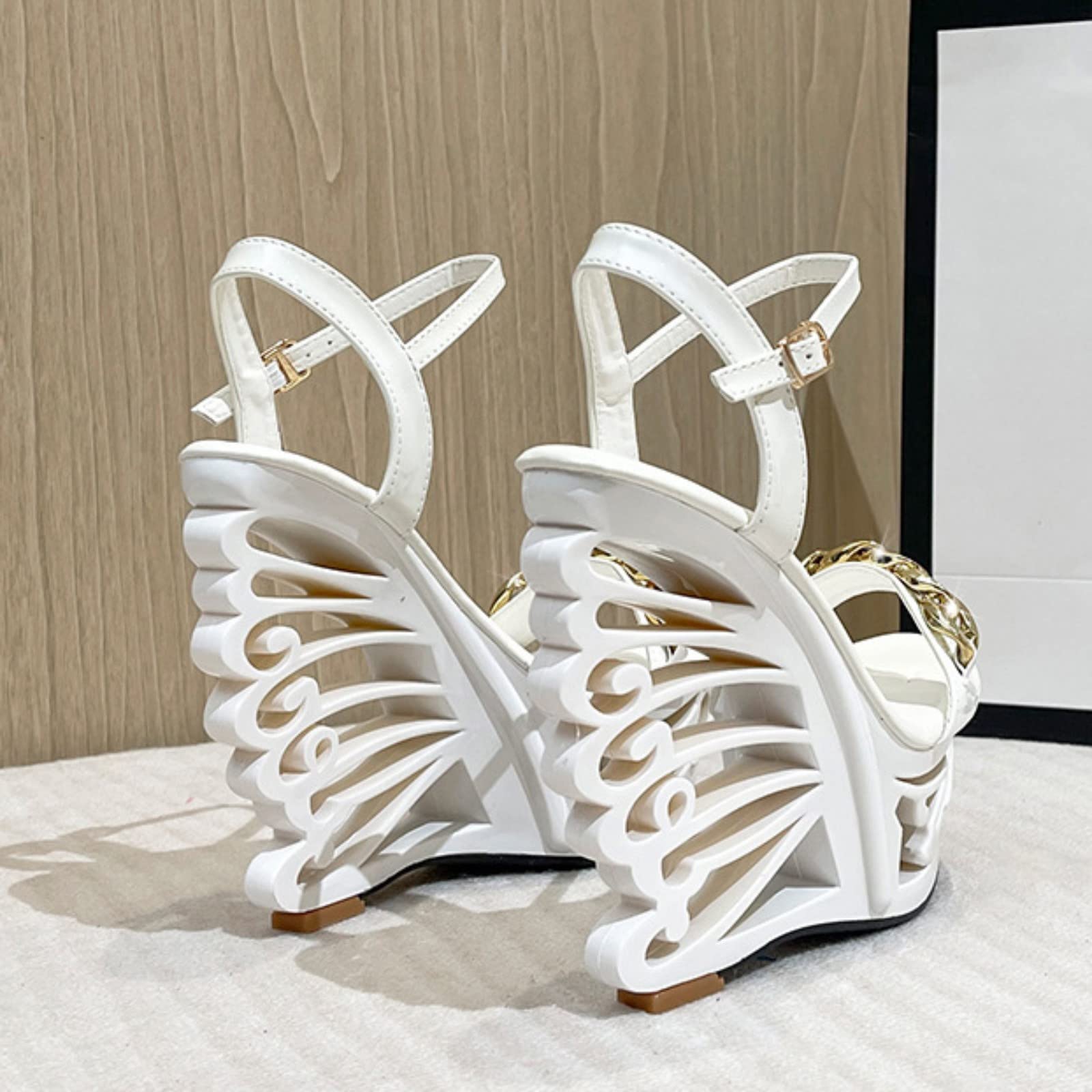 Genérico Sandalias Sport Mujer De Metal Sexy Tacón Belleza Punta Abierta Tobillo Zapatillas Y Sandalia Esparteras Para Fascitis Plantar Plana Women Sandals Summer Ortopédicas Cuñas Negras Pala