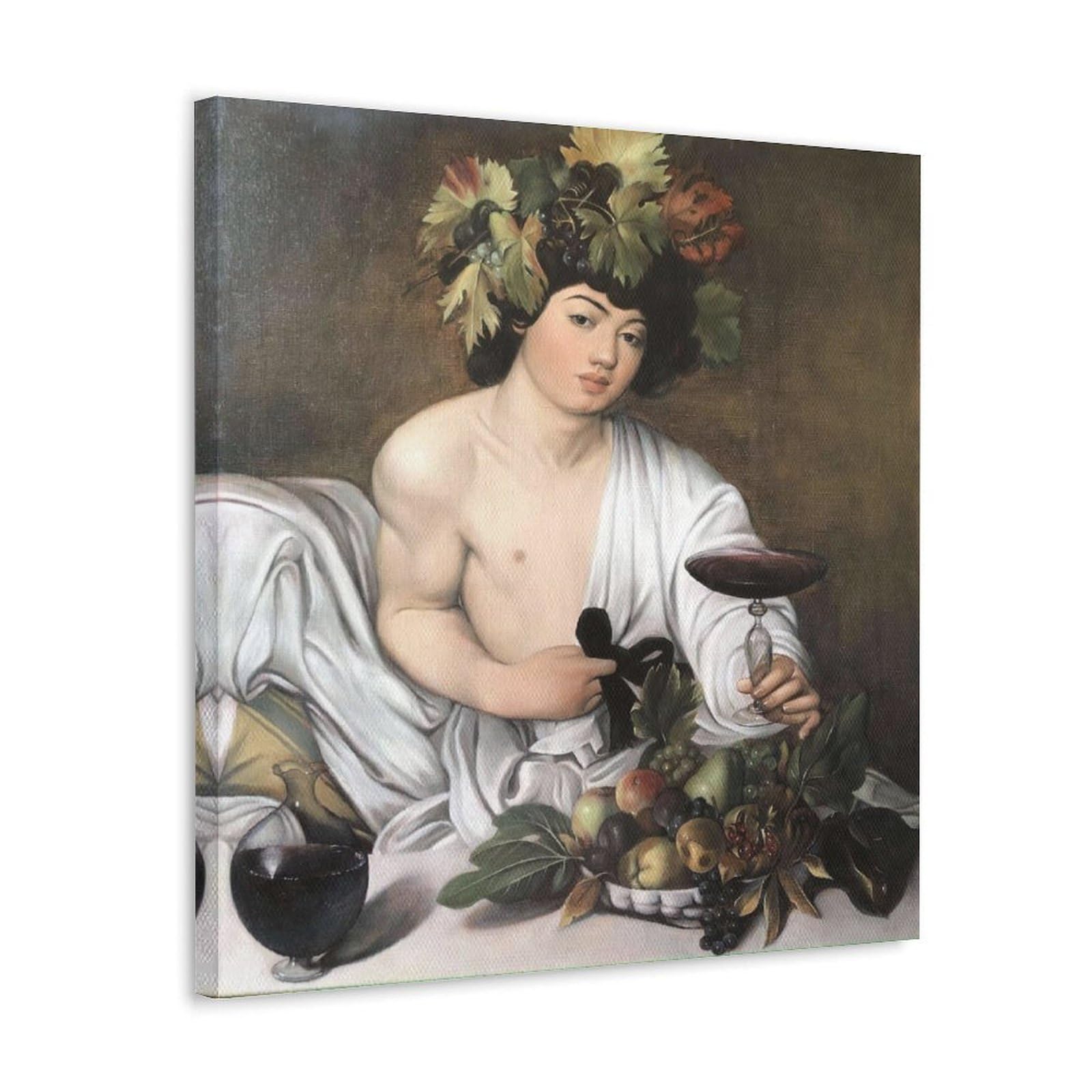 HDMINE Caravaggio Painter Work（Bacchus） poster Art Canvas Painting Decor Wall Print Photo Home Modern Decoratives 12x12inch(30x30cm)