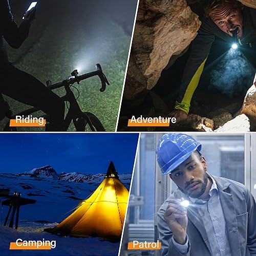 Miniatura 2 de PINSAI Paquete de 2 luces LED portátiles recargables de trabajo, mini linternas magnéticas para mecánicos con luz lateral COB, pequeña multiuso,