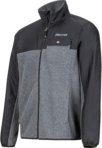 MARMOT Men's Tech Sweater Jacket (Medium, Grey Storm Heather/Steel Onyx)