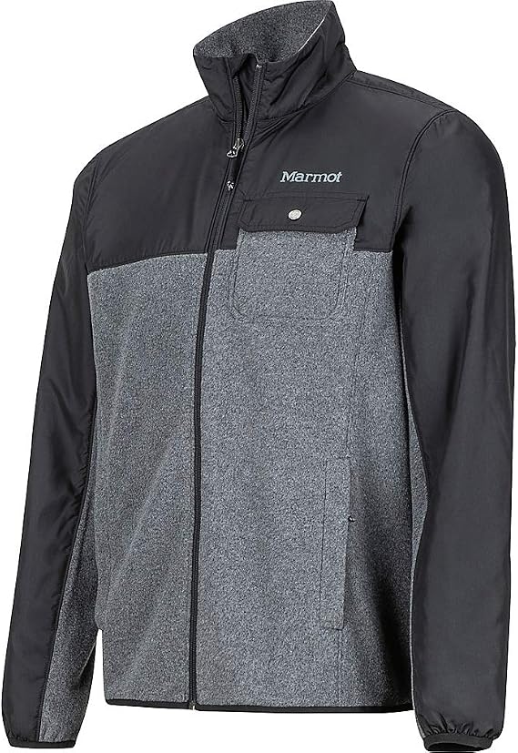 MARMOT Men's Tech Sweater Jacket (Medium, Grey Storm Heather/Steel Onyx)