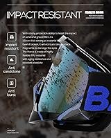 Vista 3 de BATFOX Gafas de Motocicleta Gafas Protectoras Moto de Cross Motocross Seguridad ATV Táctica Conducción (Azul Negro, Adulto)