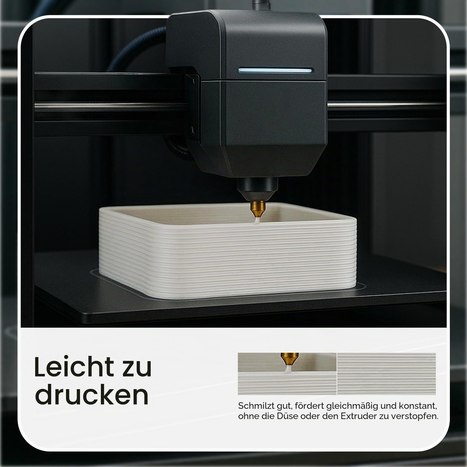 eSUN PLA+ Filament 1.75mm, 3D Drucker Filament PLA Plus, Maßgenauigkeit +/- 0.03mm, 1kg Spule (2.2 LBS) 3D Druck Filament für 3D Drucker, Knochen Weiß