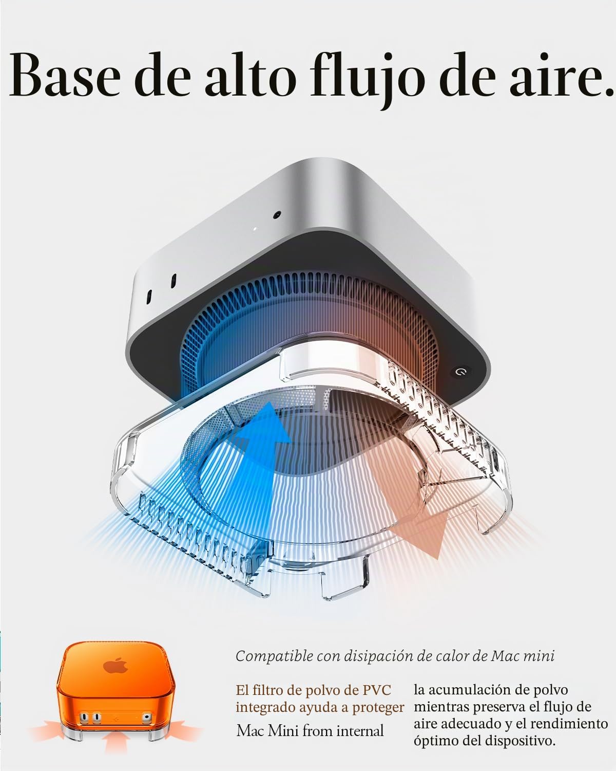Spigen Classic C1 Funda con Soporte para Filtro de Aire Integrado Compatible con Mac Mini M4 / M4 Pro Chip (2024) - Tangerine