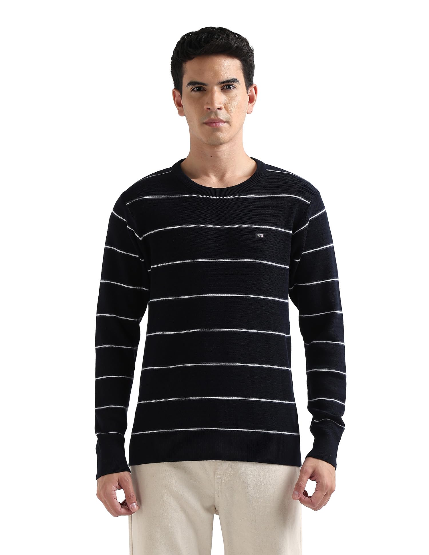 arrow sports Arrow Sport Men's Horizontal Striped Regular Fit Sweater-picture-48
