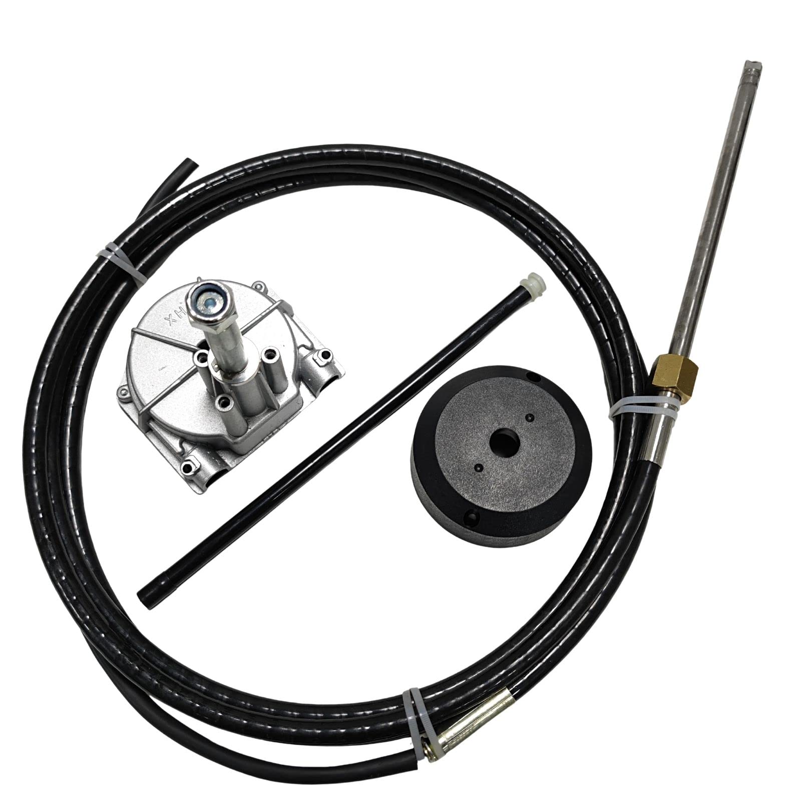 Fast Connect SSC6215 Rotary Steering Cable - 15ft Universal Replacement For Uflex M66X15, Stainless Steel Fittings