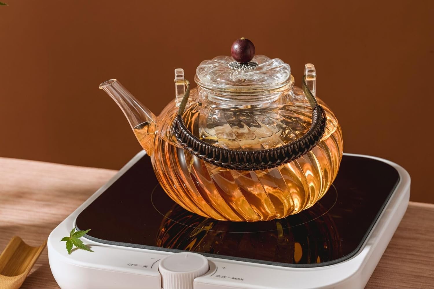 Qobvoeh純銅ケトル手作り銅ケトル 銅製やかん 純銅ティーポット