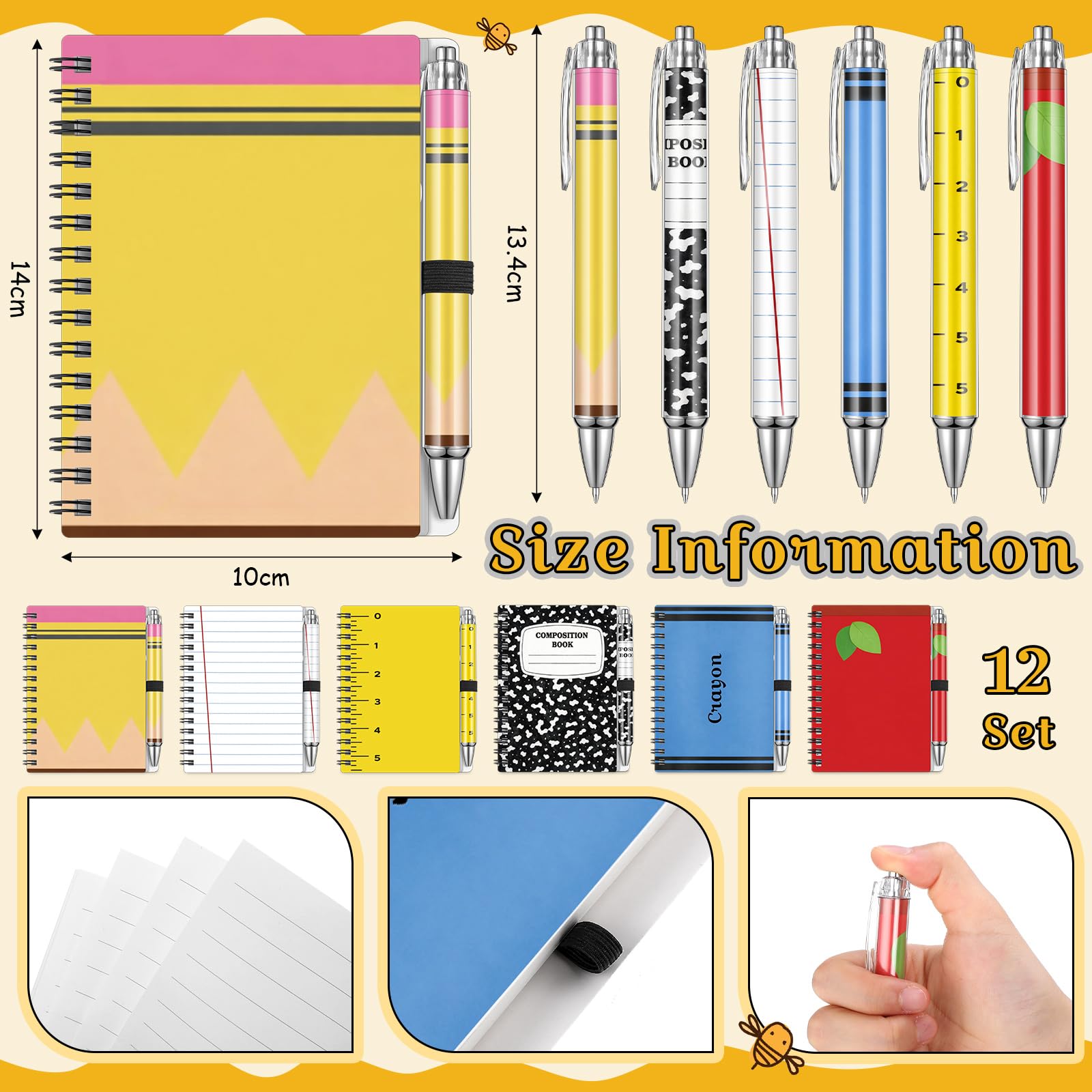 Sabary Sets für Lehrer, Wertschätzungsgeschenke, Papierrollenstifte, Acryl-Schlüsselanhänger, Make-up-Taschen, Notizbücher, Haftnotizen, Papiertüten, Namensschilder, Lineal für Abschlussfeier, Party