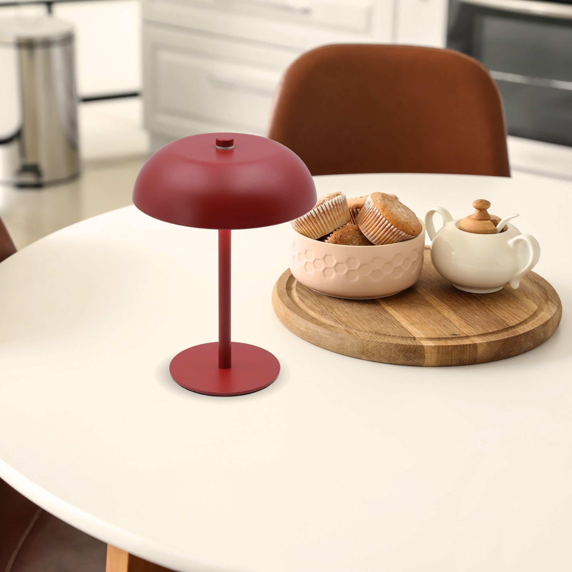 Lampada da tavolo a fungo a LED, batteria 5200 mAh, dimmerabile, 3 colori