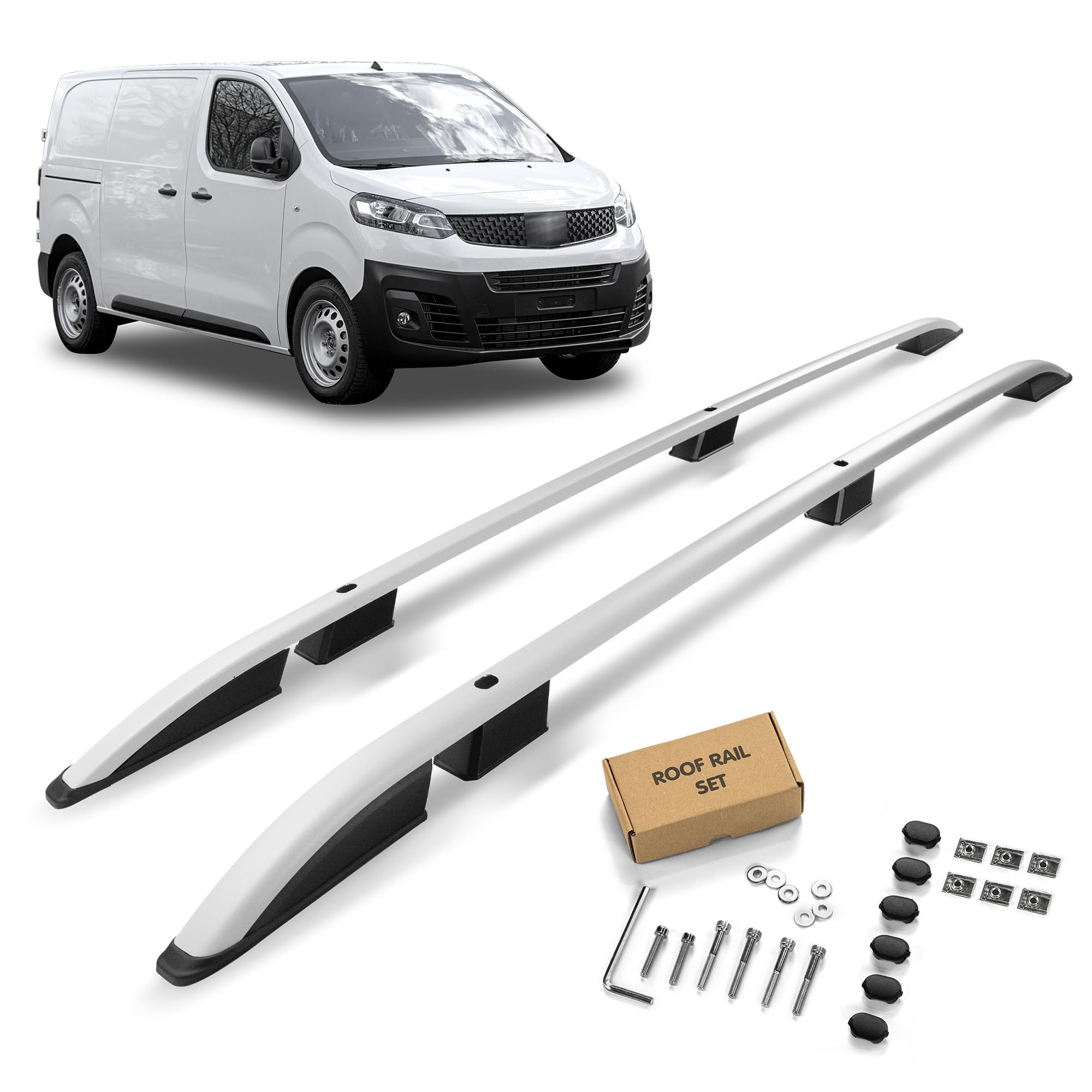 CHROMEMASTER | Relingi Dachowe Kompatybilne z Fiat Scudo L2 | Standard MEDIUM 2022+; Zamontuj na Relingach Bagażnik Dachowy, Kosz Dachowy, Boks Dachowy lub Uchwyt Rowerowy | Konstrukcja z Aluminium