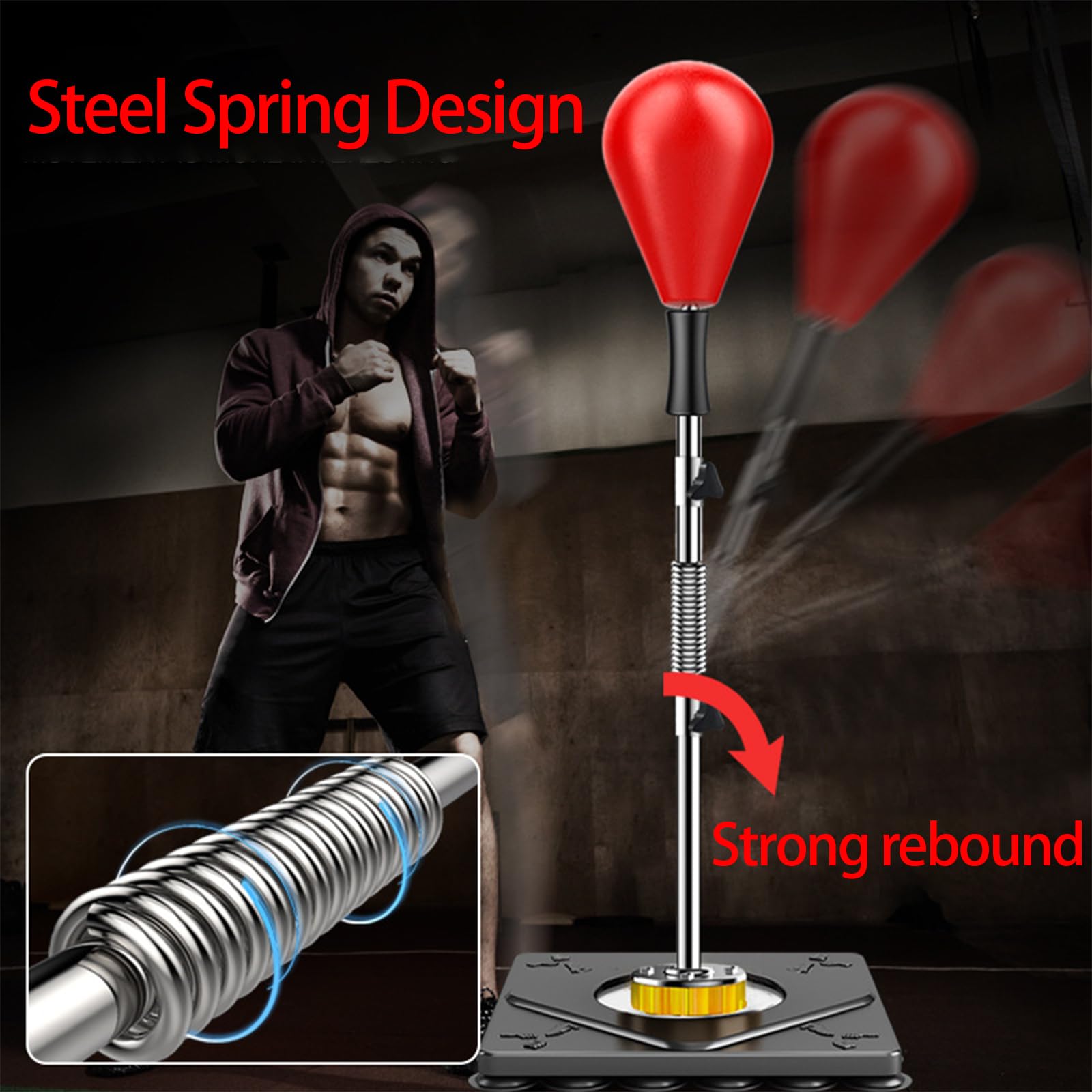 Boxing Speed Reflex Ball, Höhenverstellbare Trainingstasche für Erwachsene und Kinder
