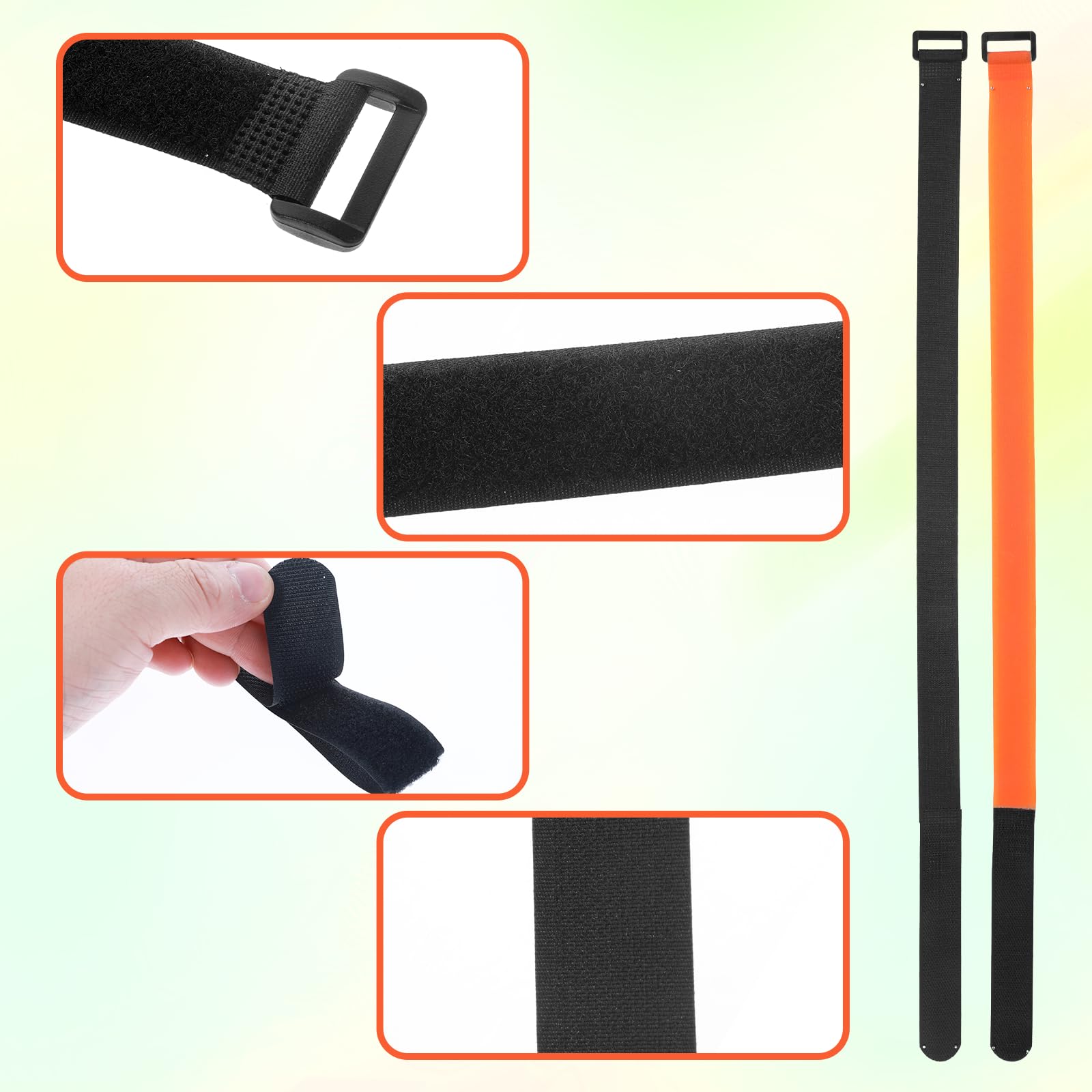 Riisoyu 4 Stück Fahrradträger Gurte | 85x5cm Schwarze Zurrgurte | Verstellbare Befestigungsriemen