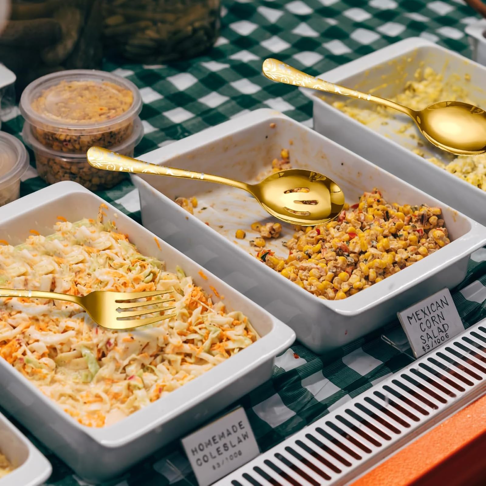 Set Posate Da Servizio In Acciaio Inox - 10 Pezzi, Cucchiai, Forchette, Coltello E Mestolo - Foto 9