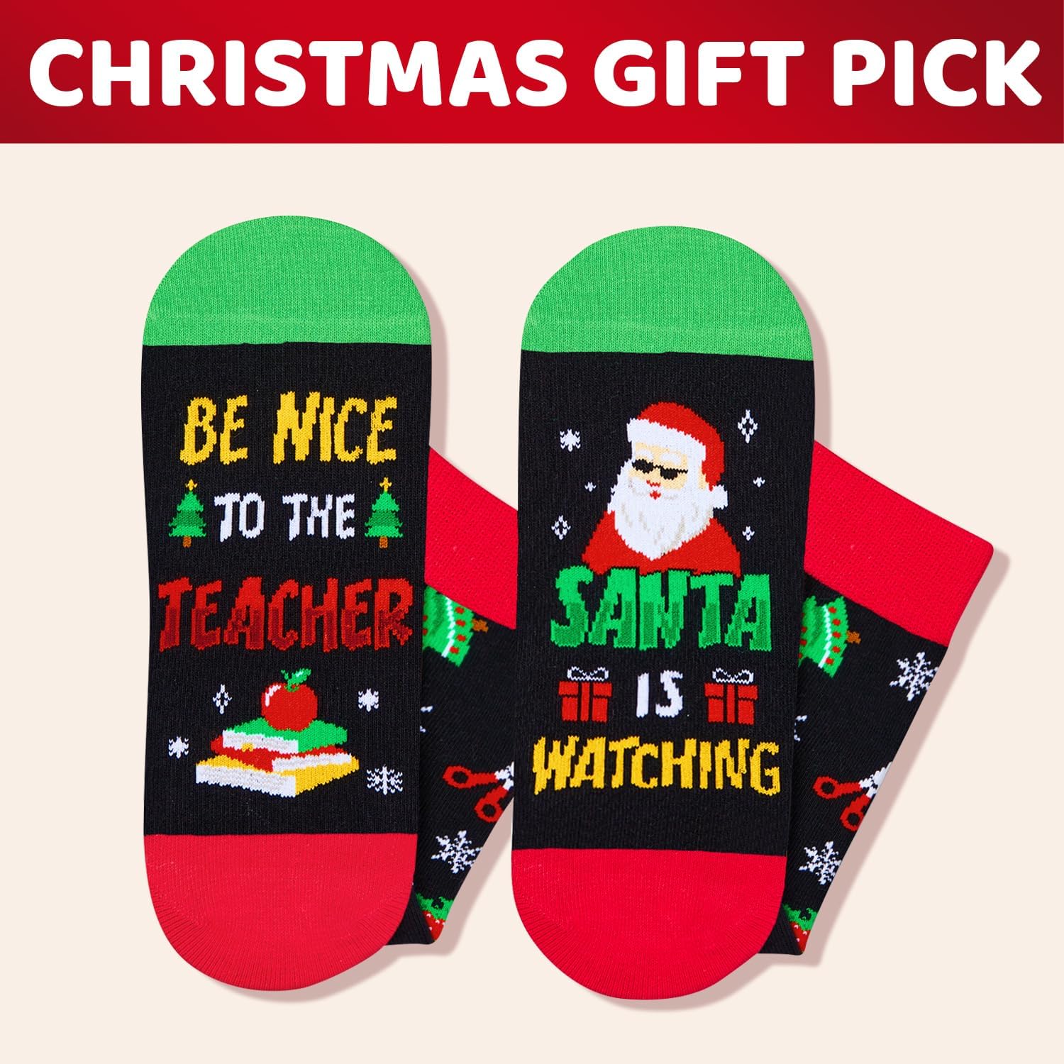 HAPPYPOP Novelty Christmas Socks - Best Xmas Gifts for Santa Lovers, Jesus Snowman Gifts - Image 4