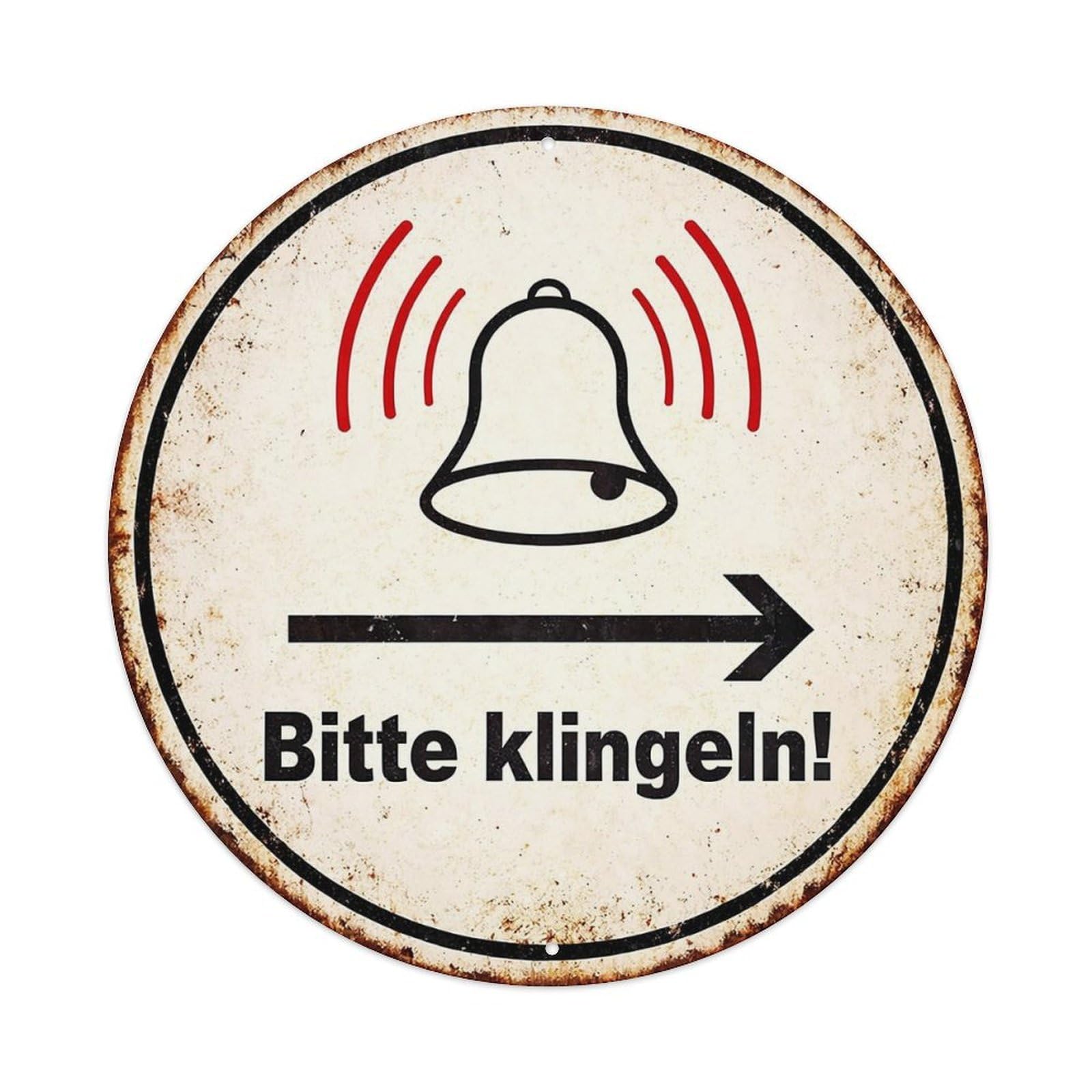 Bell With Sound Waves Arrow Text Metal Tin Sign Plaque