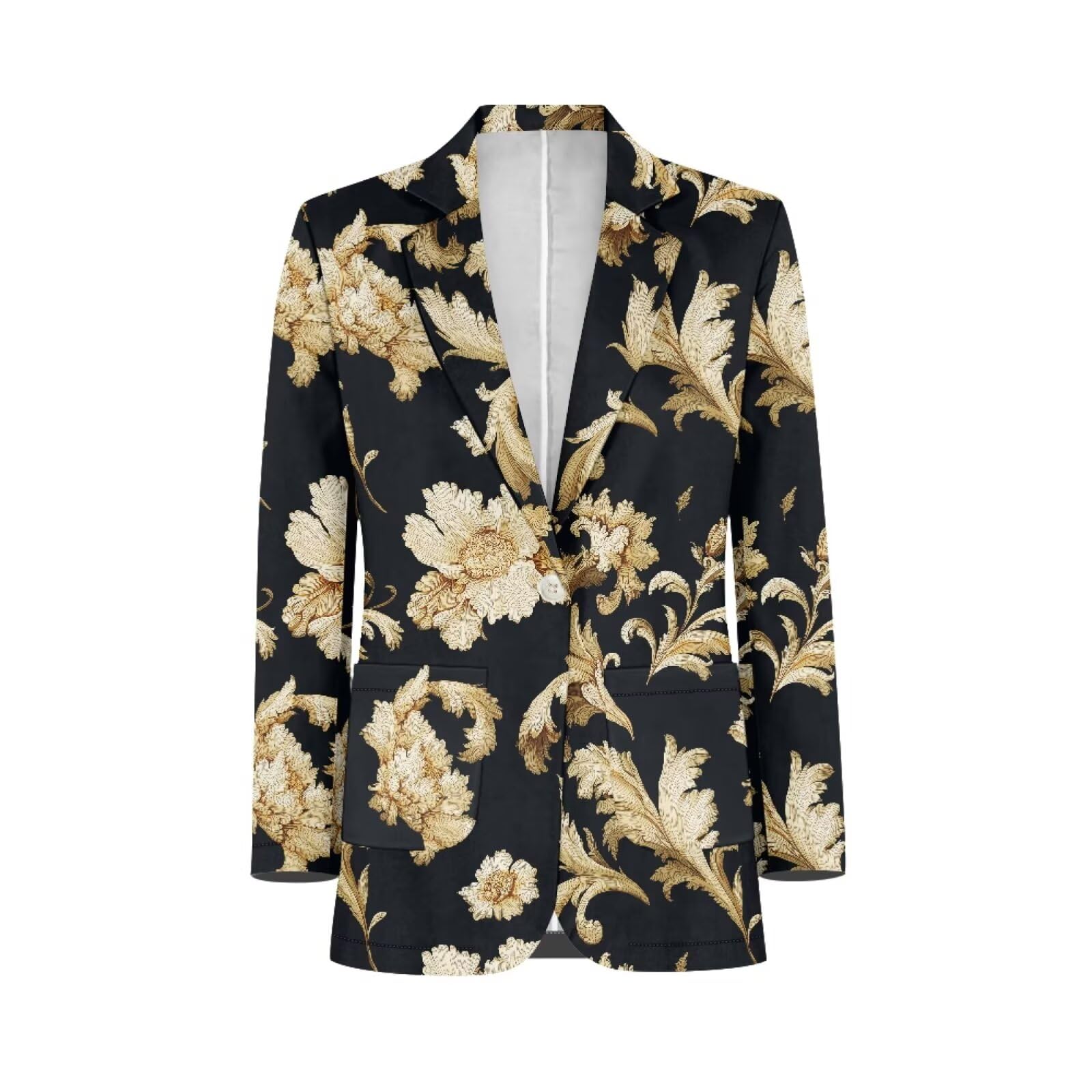 Novelty Womens Casual Blazers Long Sleeve Open Front Button Work Offic Blazer Jackets with Pockets