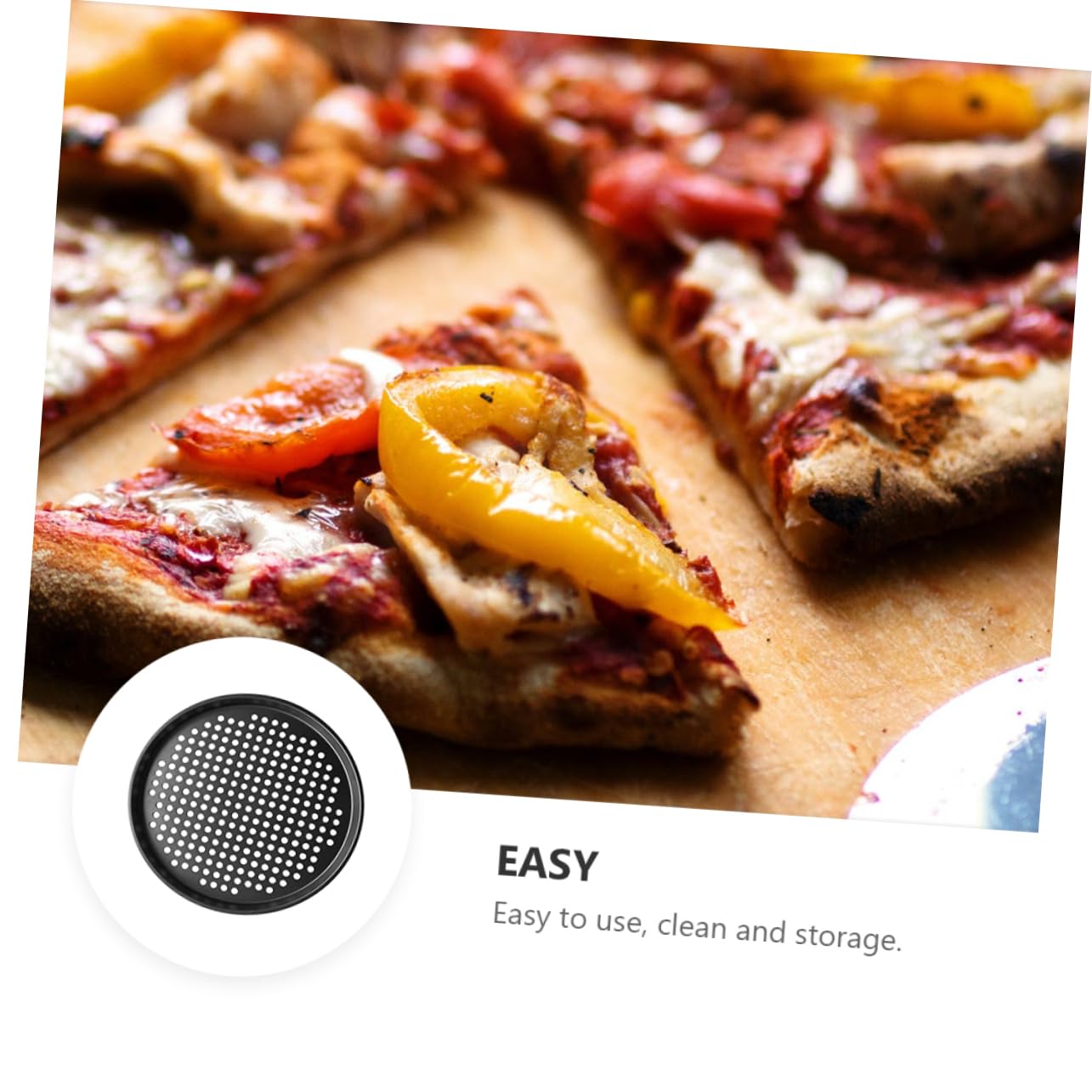 ABOOFAN 1pc Non Stick Pizza Baking Pan with Holes Cake Tray for Easy Cleaning for Home and Restaurant Baking for Pizza and Cakes Black