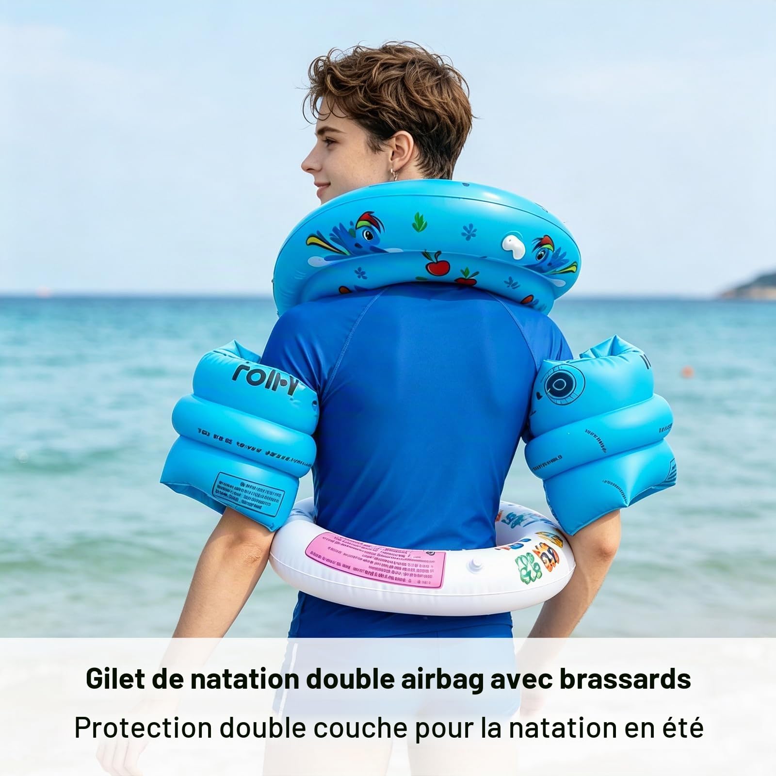 Veste de natation, elle peut être portée sur le corps comme un sac à dos et convient pour apprendre à nager.