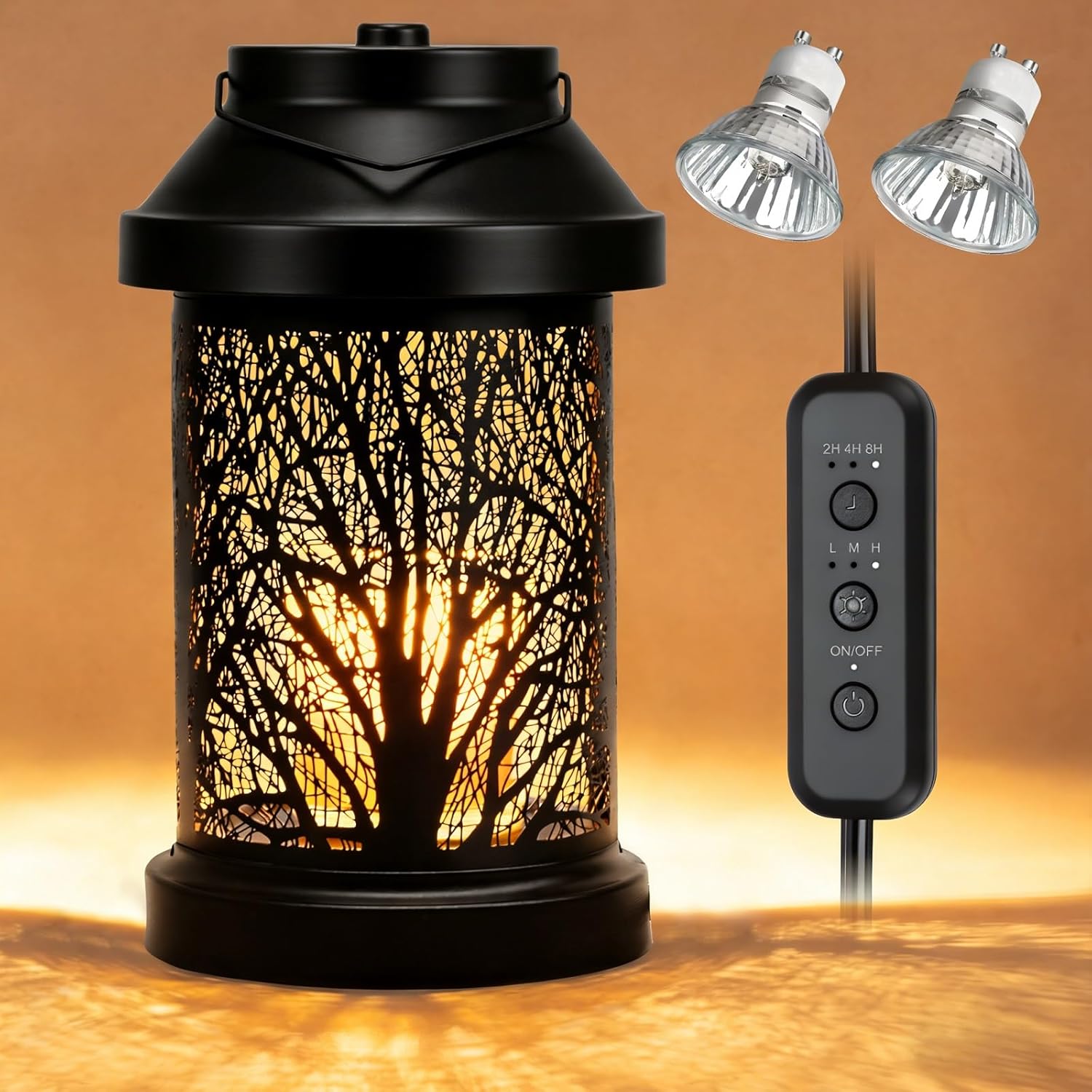 Lámpara Calentadora de Velas Vintage con Temporizador y Función de Atenuación