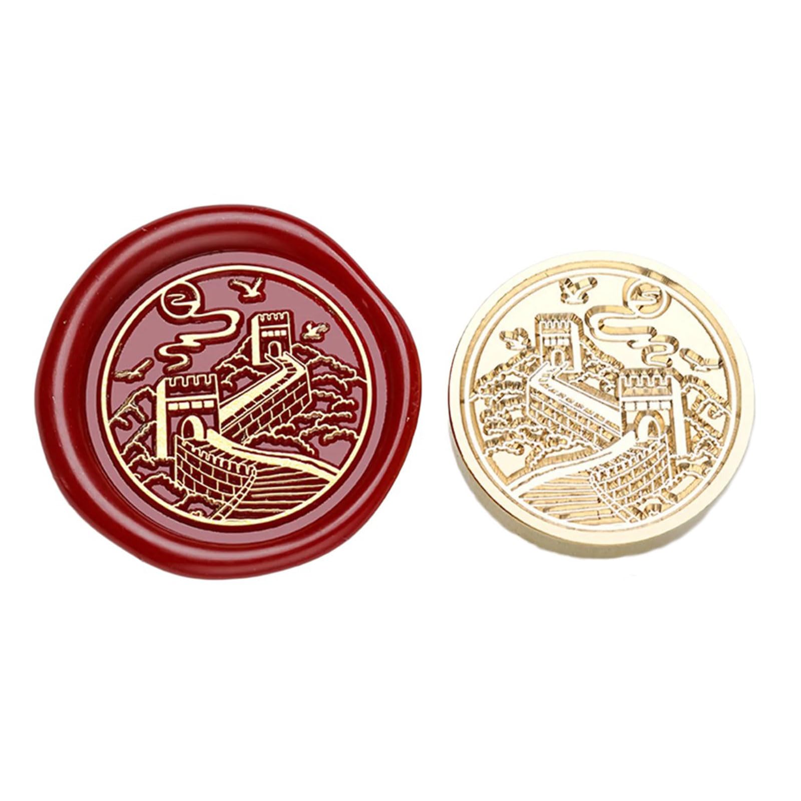 Tsophreniq Seal Stamp Head with Chinese City Famous Landmark Building Pattern for Seal Letter Envelope Card Scrapbooking Stamp