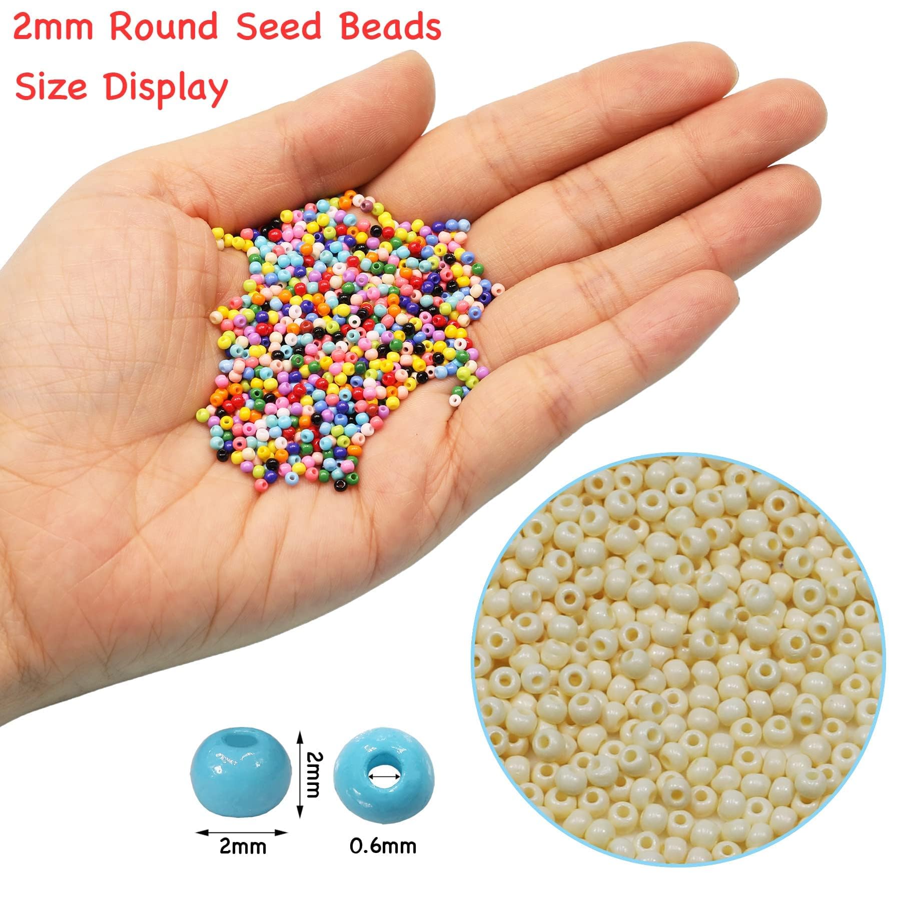 Bala&Fillic Size 2mm Round Seed Beads 10000pcs/110 Grams in Box 12/0 Golden Small Craft Seed Beads for Making Jewelry Earring Bracelets Necklace (Golden) - Image 3