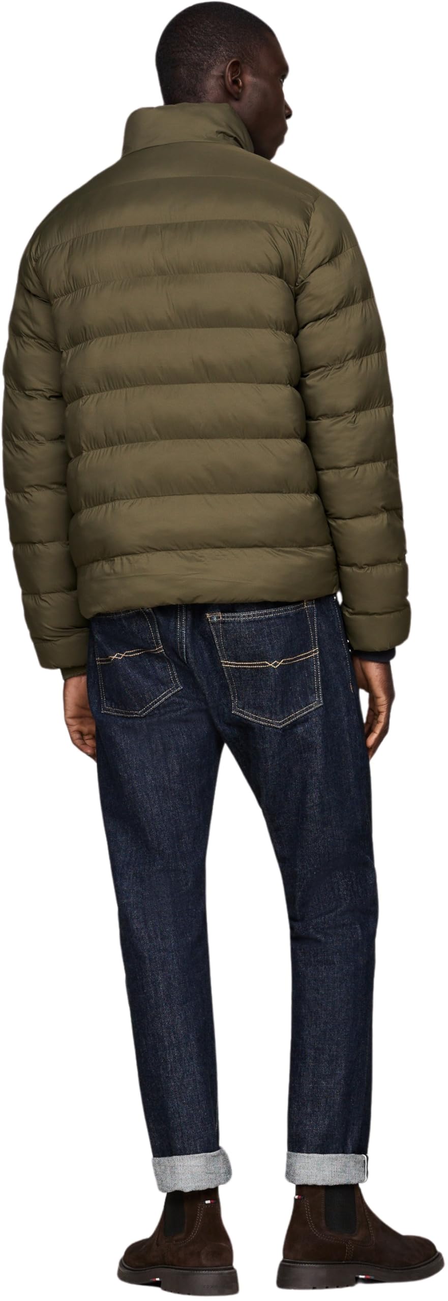 Tommy Hilfiger Uomo Giacca Trapuntata Mid Weight Stand Collar Jacket senza Cappuccio