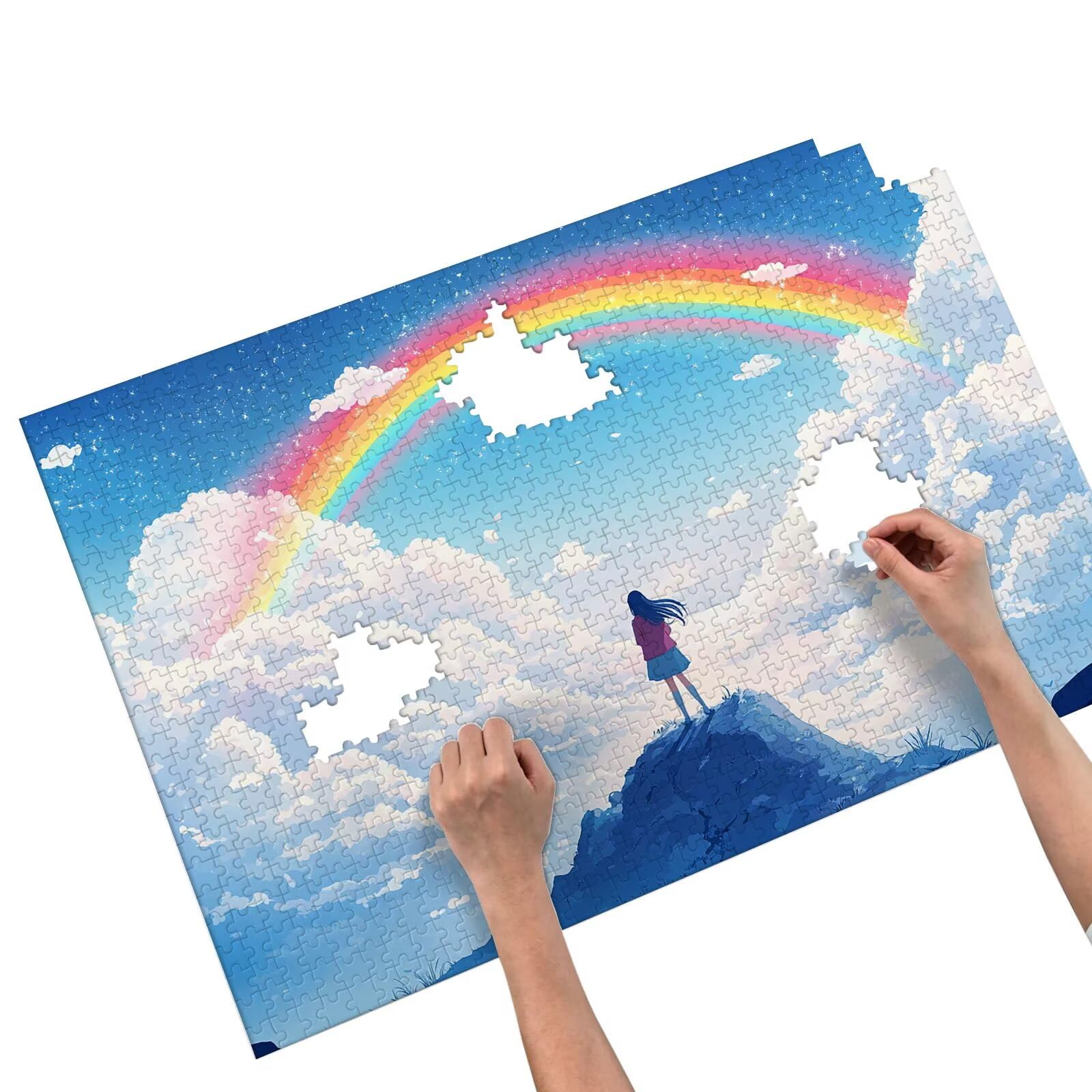 Puzzle 3000 Piezas para Adultos, Puzzle 3000 Piezas de Madera, DIY Rompecabezas de Madera para Adultos, Rompecabezas Desafiante para Toda la Familia, Regalo para Mujer y Hombres, Tema: Arcoíris, W-6