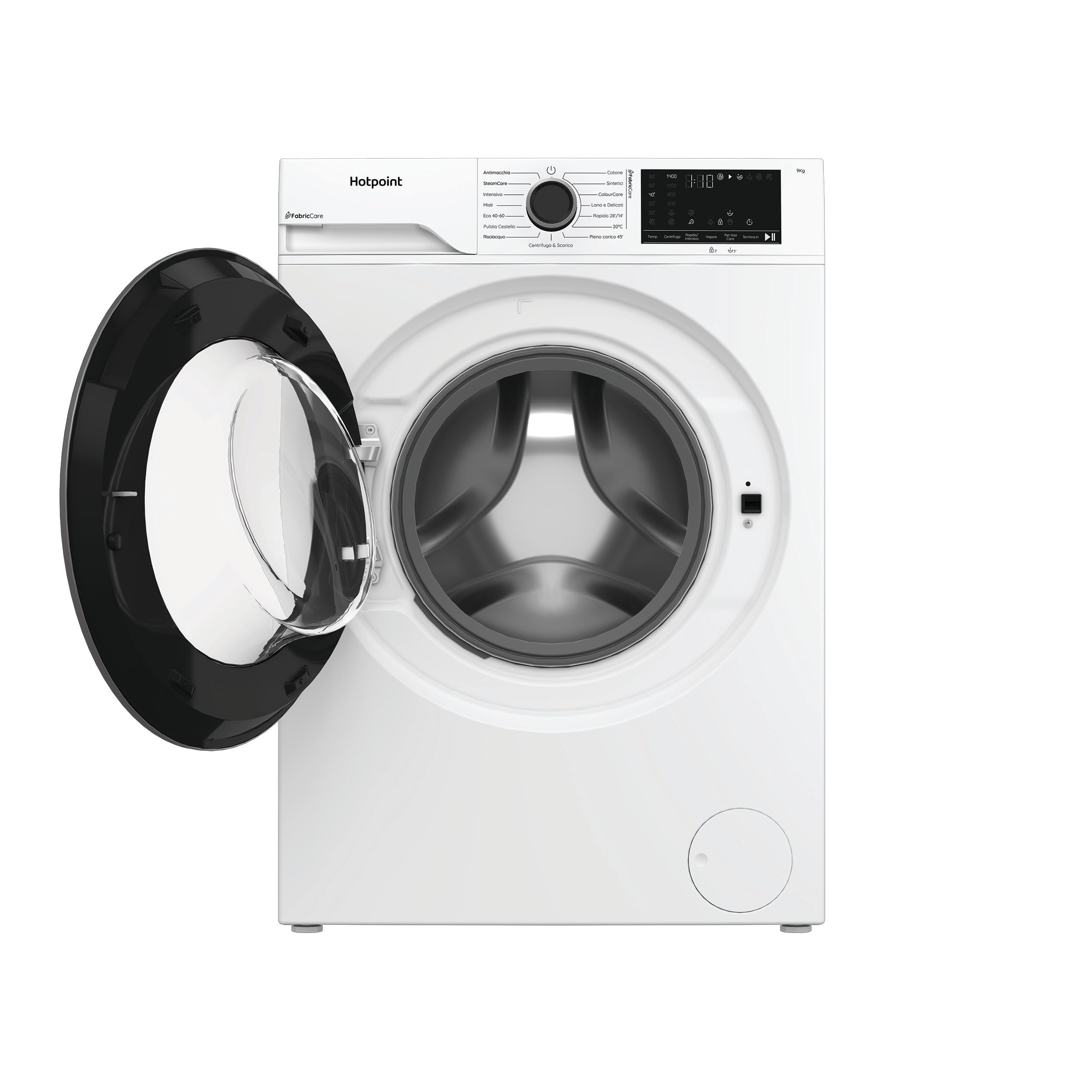 Hotpoint Ariston HB 123 CARE IT – Lavatrice 12 Kg Libera Installazione, Carica Frontale, 1400 giri/min, Classe A-30%, PetHair Care, FabricCare, ColorCare, SteamCare, Anti Macchia – Bianca 84,6 x 59,8