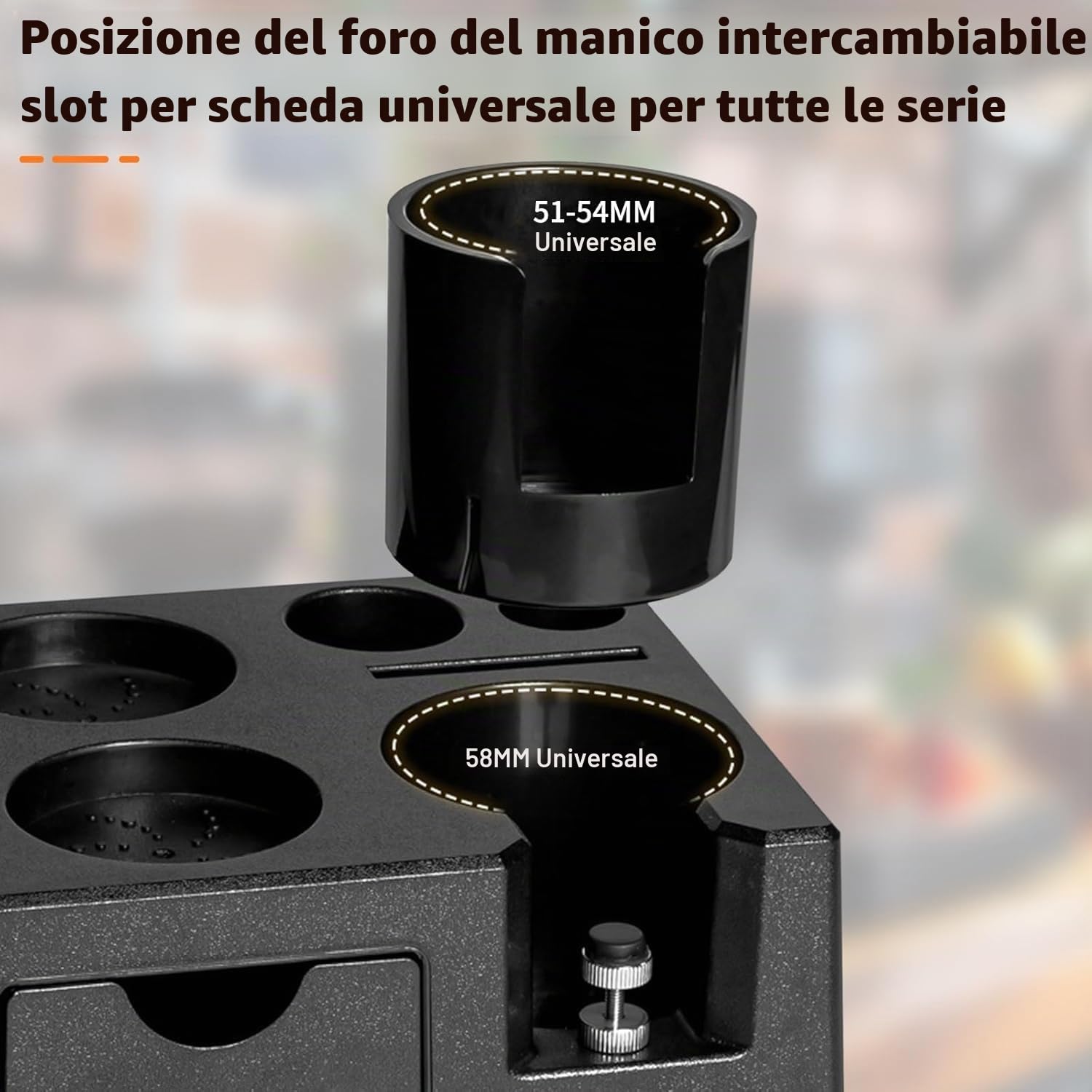 Tamper Station Caffe Espresso Universale(51-58mm), Antiscivolo Supporto per Tamper Caffè, Regolabile Stazione di Manomissione, Tamper Accessori Barista per Riporre Tamper (Esclusi Gli Accessori)