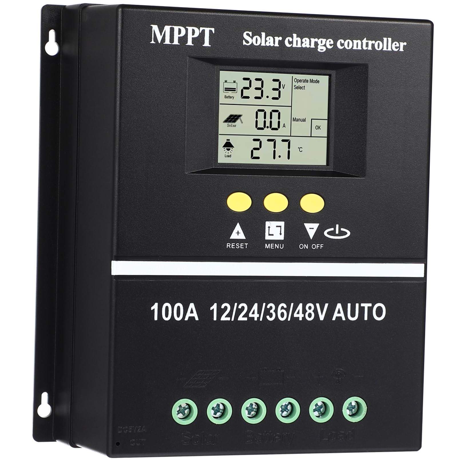 Mppt und Aluminiumgehäuse 12v 24v mit Lcd Display 48v 36v 100a Solarladeregler Hohe Stromausgabe für Solar Panel und Batterien für Photovoltaik Speicher