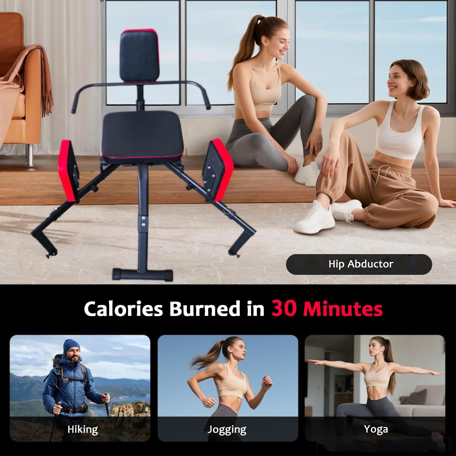 Hüftabduktor Maschine Für Zuhause, Glute Machine Spagattrainer, Bequem Beinspreizer, Innenschenkel Trainer, Kompakter Abductor Trainer Mit Verstellbarem Widerstand, Home Gym Oberschenkel
