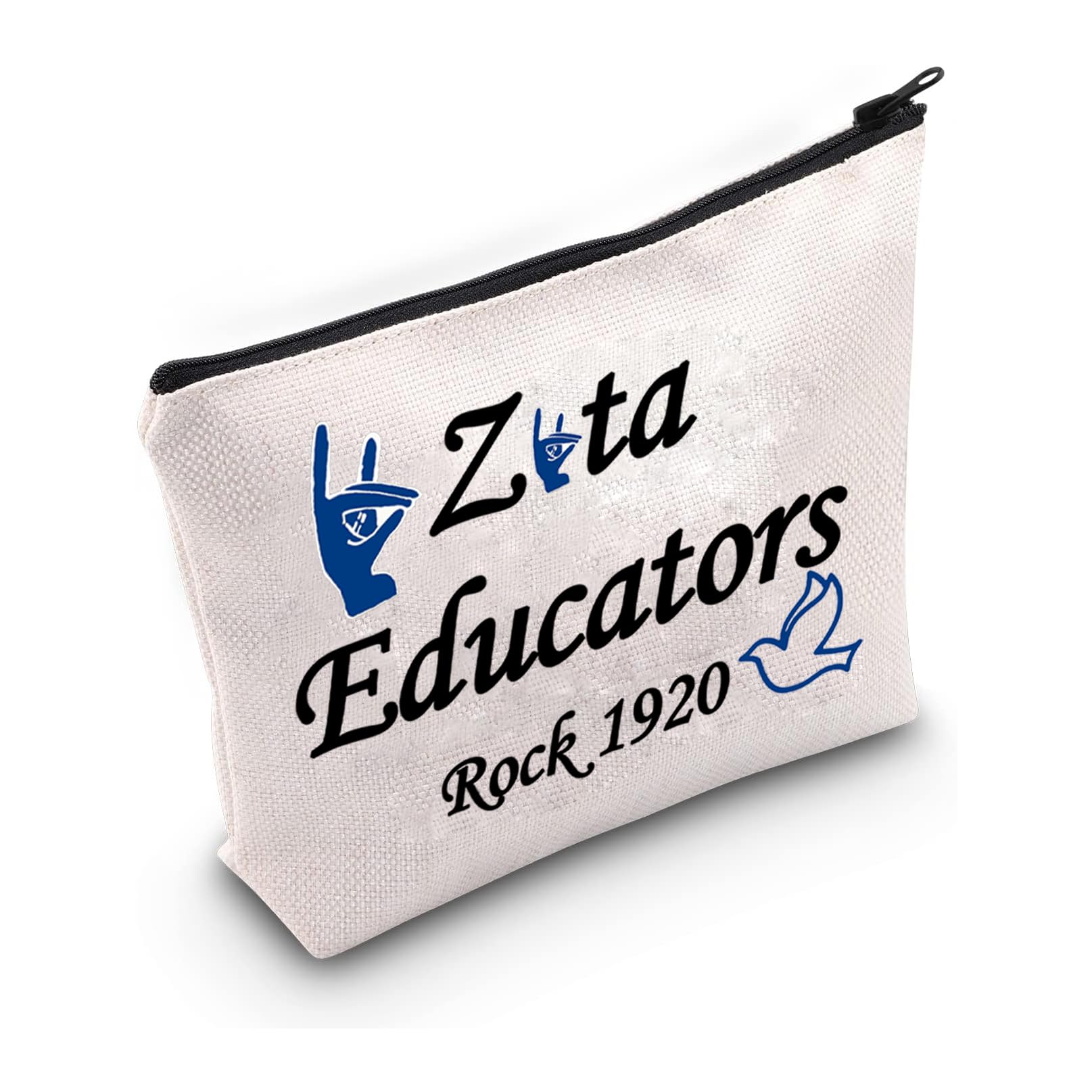 PXTIDY Greek Sorority Gift Makeup Bag Zeta Educators Rock 1920 Cosmetic Bag Sisterhood Gift Sorority Gift