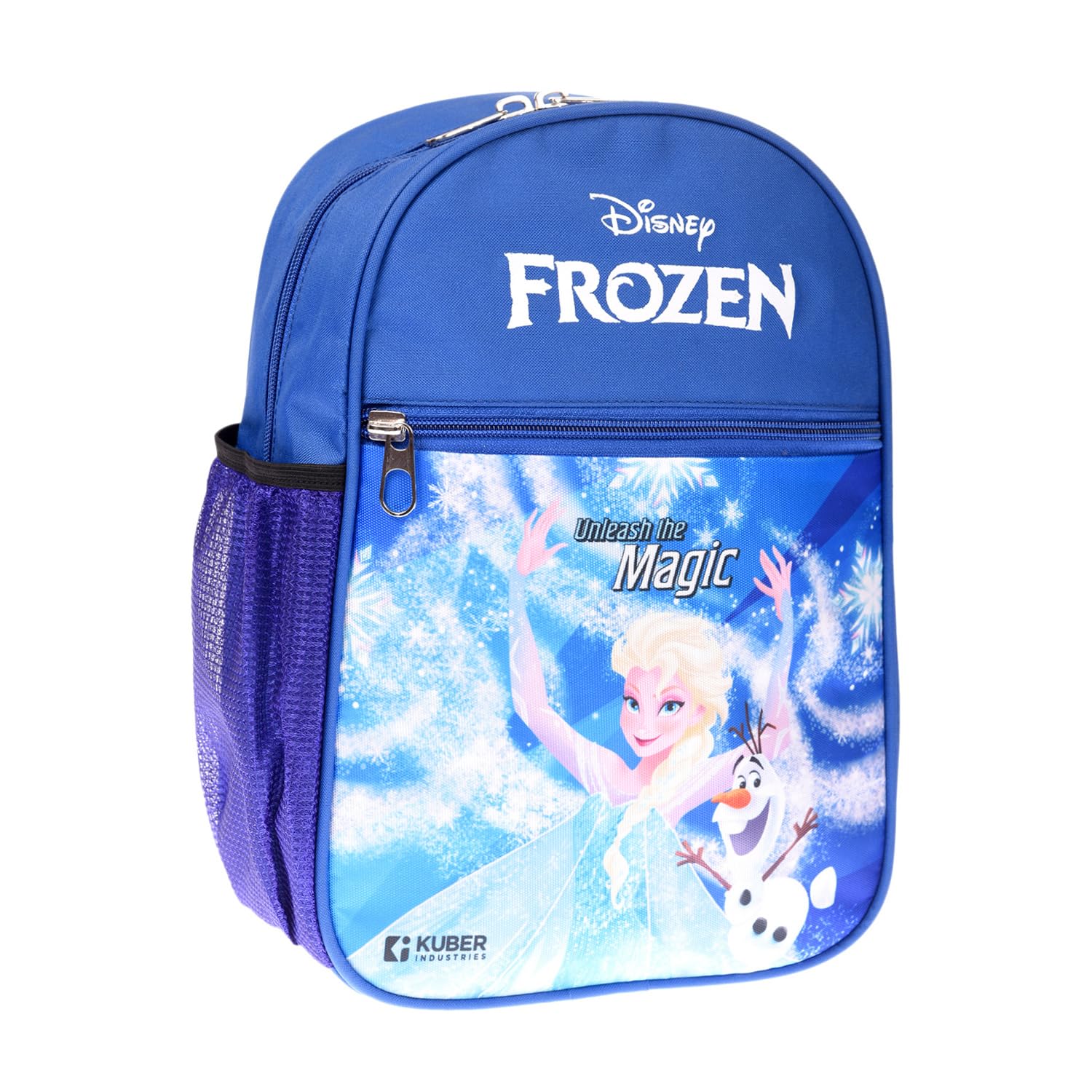 kuber industries Disney Frozen School Bag | Kids School Bags | Student Bookbag | School Bag for Girls & Boys | 2 Compartments School Bag | Small | Blue-picture-15