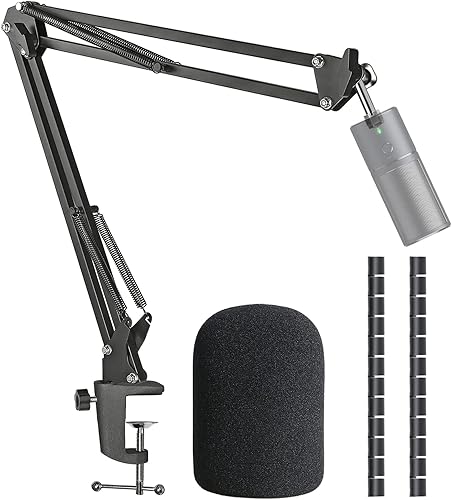 Razer Seiren X Mic Boom Arm Stand con filtro pop, compatible con micrófono USB Razer Seiren X con funda para cable por SUNMON