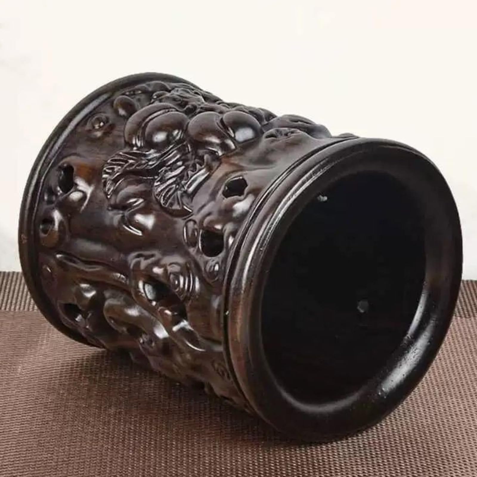 Portapenne in legno massello, 12,5 cm, ornamento in legno per ufficio